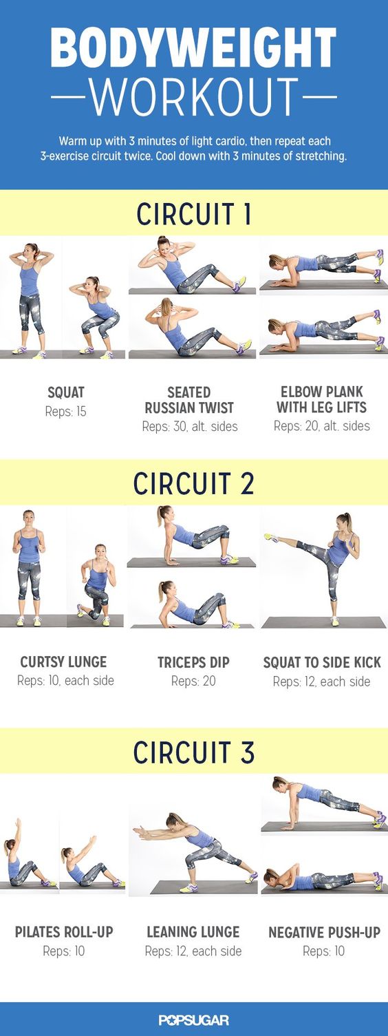 6 Day Full Body Workout No Weights At Home for Women