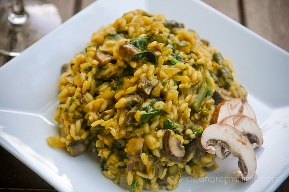 33. Vegan Mushroom and Asparagus Risotto