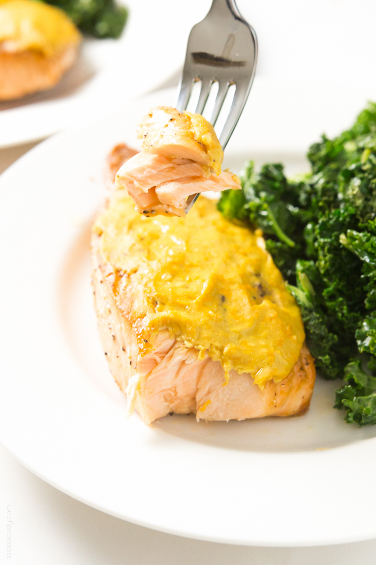 6. Orange Mustard Glazed Salmon